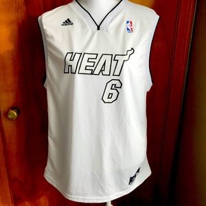 RARE Adidas MiamiHeat LebronJames white hot jersey